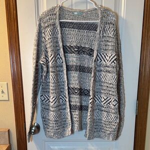 Maurices Black and White Patterned Cardigan